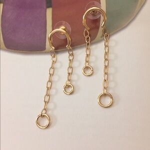 Bloomingdale's Dangling Earring Goldtone Pierced Brand New